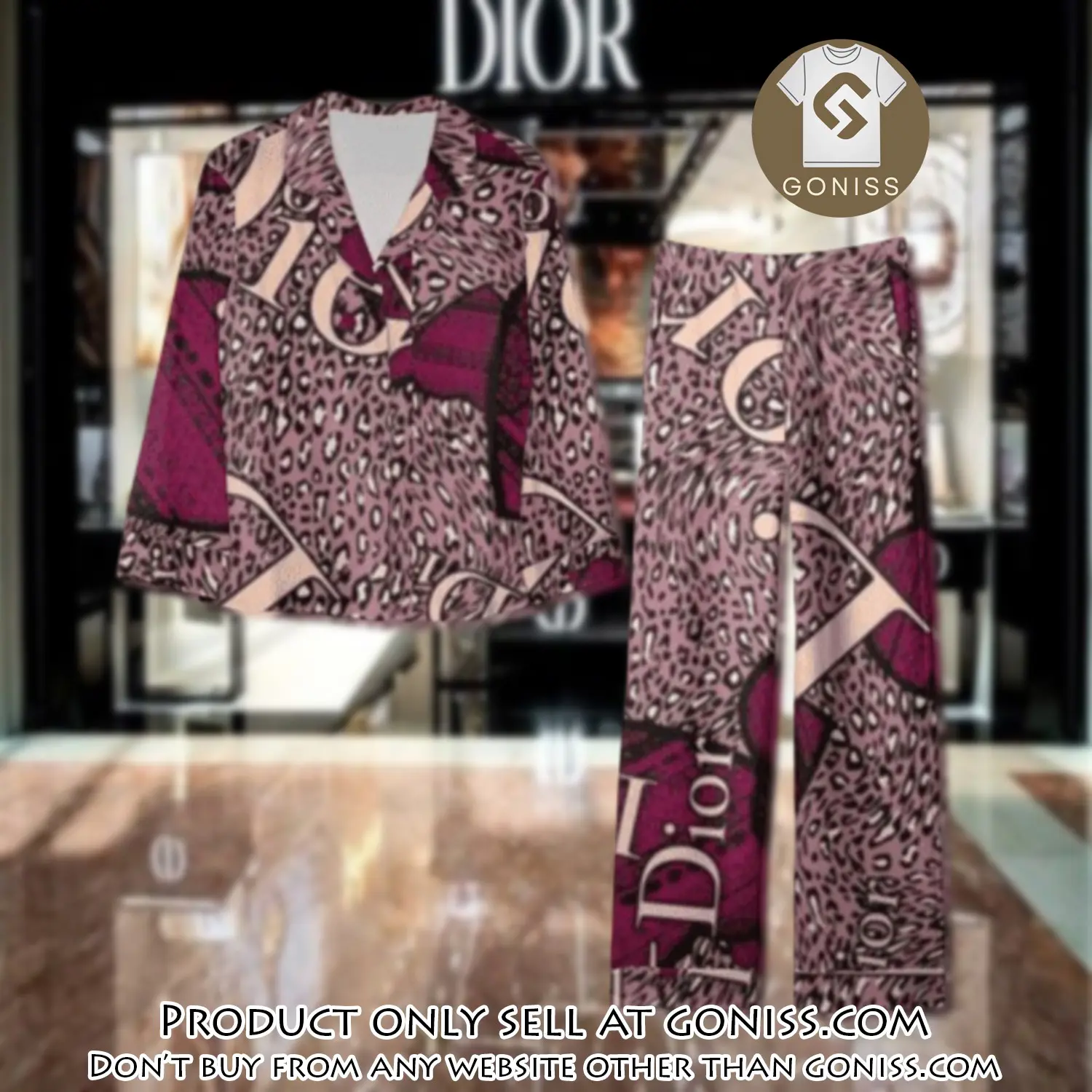 Trending luxury dior satin pajama set pjs1045 gn1223568